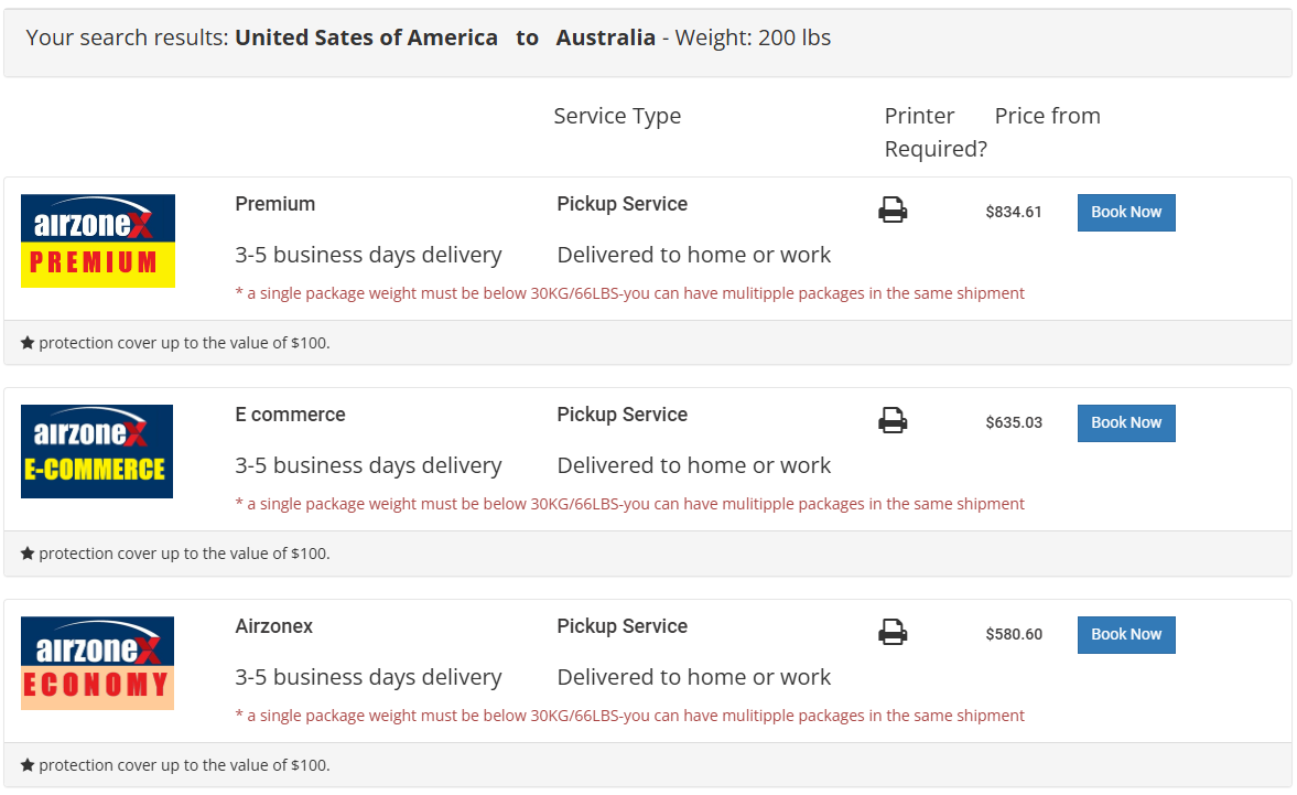 Parcel Shipping Quote